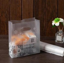 50 -stcs sneeuwvlok plastic cadeauzakje doek opslag met handvat doorzichtige plastic candy cake wrapping9027927