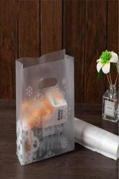 50 -stcs sneeuwvlok plastic cadeauzakje doek opslag met handvat doorzichtige plastic candy cake wikkel4587707