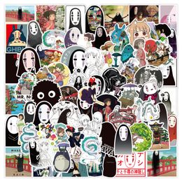 50 -stcs Spirited Away Stickers Miyazaki Anime No Face Man Graffiti Kids Toy Skateboard Car Motorcycle Bicycle Sticker Sticker Decals Groothandel