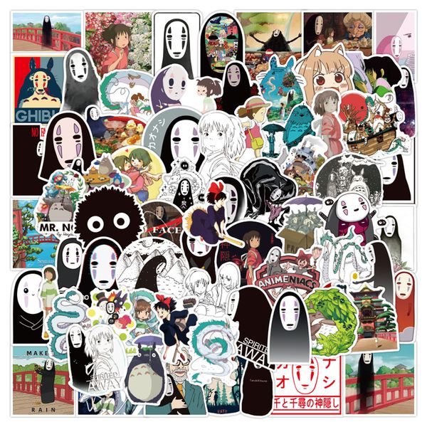 50 PCS Spirited Away Autocollants Miyazaki Anime No Face homme Graffiti Enfants Jouet Planche À Roulettes voiture Moto Vélo Autocollant Stickers En Gros