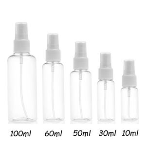 50 pièces vaporisateur 10 ml 30 ml 50 ml 60 ml 100 ml voyage Transparent en plastique parfum bouteille rechargeable