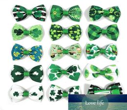 50 stks St Patrick039S Day Pet Dog Puppy Cat Hair Clips Yorkshire Bows Alloy Clip Handmade Accessoires Apparel2059758