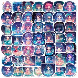 50 STUKS Starry Girl Graffiti Stickers Anime Maanlicht Stickers Waterdicht Verwijderbare Bagage Notebook Waterfles Telefoon Koelkast DIY Decals Kids Paster Speelgoed