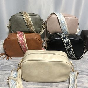50pcs sacs de rangement femmes PU rétro plaine rectangulaire brodé jacquard de coton avec larges bretelles sac à bandoulière