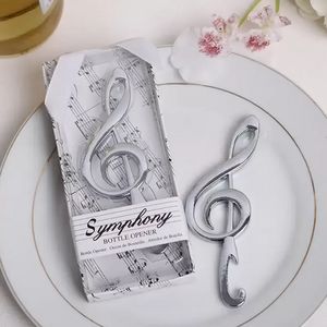 50 stcs Symphony Chrome Music Note Bottle Opener in Gift Box Bar Party Supplies Weddingbridal douche gunsten GB0928