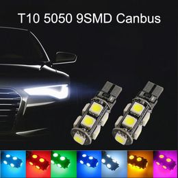 50 stks T10 W5W 5050 9SMD LED CANBUS FOUT FREE FREE CARLBBEN VOOR 192 168 194 2825 CLEARANCE LAMPEN Kentekenverlichting 12V