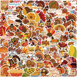 50 stcs Thanksgiving Day Stickers Leuke kalkoenstickers voor laptop bagage gitaar skateboard graffiti -stickers