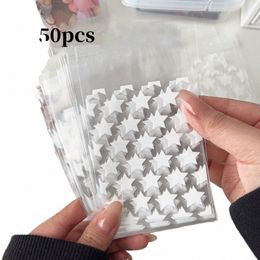 50pcs Transparent Star Kpop Photocard Holder Auto-Adhesive Opp Sac Anti-Scratch Carte Protective Case Fi Gift Packaging Bag V0IW #