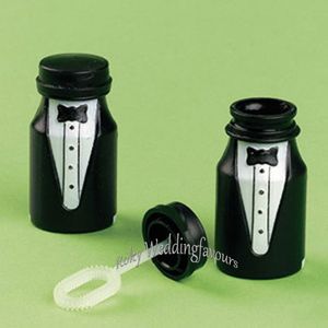 50 stks Tuxedo en Jurk Bubble Zeep Water Flessen Bruiloft Gunsten Gunsten Engagement Reception Supplies Evenement annivesary Party Tafel Decors