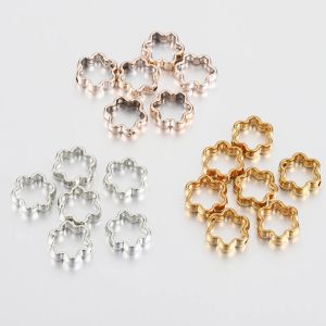 50 stcs Twee gat CCB Bloemframe Spacer Beads DIY ketting Bracelet oorbellen Connectoren Paarden sieraden Accessoires