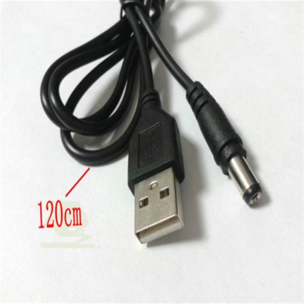 50pcs USB 2 0 A en 5 5mm x 2 1mm DC Baril Connecteur Jack Câble d'alimentation 120cm228c