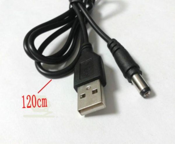 50pcs USB 20 A à 55 mm x 21 mm Câble d'alimentation du connecteur de canon à baril DC 120cm3795627
