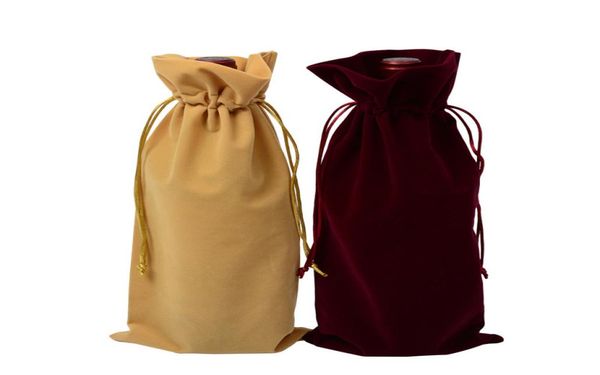 50 bolsas de terciopelo para botellas de vino, bolsa de regalo de terciopelo, recuerdo de boda, bolsas de 15x36cm, vino, rojo, azul, caqui6851967