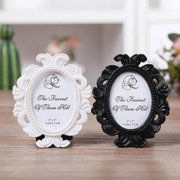 50pcs Style victorien WhiteBlack Baroque Image / Cadre photo Lieu Titulaire de la carte WeddingBridal Shower Favors LIVRAISON GRATUITE SN2248