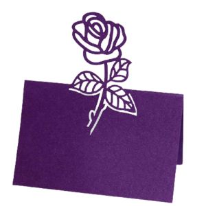50pcs Vintage Rose Flower Laser Cut Nom Table CARTES PLACES DIY Nom de lace