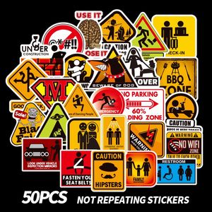 50 -stcs waarschuwingsstickers gevaar om skateboard koelkast gitaar laptop motorfiets reizen klassiek speelgoed coole stickers sticker te verbieden.