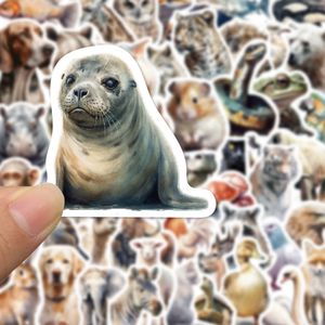 50 PCS Aquarelle Réaliste Animaux Bouteille Autocollants Pour Guitare Voiture Ordinateur Portable Réfrigérateur Casque Ipad Vélo Téléphone Moto PS4 Livre Pvc Planche À Roulettes DIY Stickers