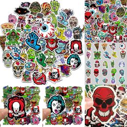 50 stks Waterdichte Laptop Schedel Horrible Stickers Graffiti Patches Decals voor Auto Motor Fiets Lage Skateboard en Huishoudapparatuur