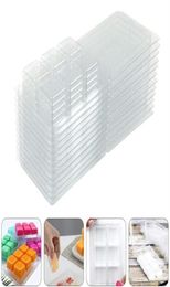 50 stks Wax Smelt Clamshell Molds Clear Lege Cube Tray voor SOAP Geschenken Wrap248Z235U7298188