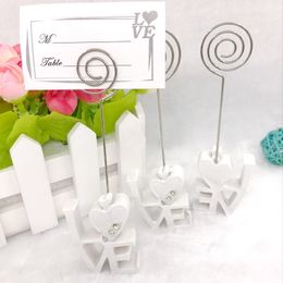 50 pièces faveurs de mariage amour Design Place porte-carte douche nuptiale fête d'anniversaire décoratifs Photo nom Clips