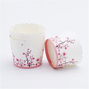 50Pcs Wedding Flower Muffin Cupcake Paper Cups Case Cupcake Liner Baking Cup Tray Wedding Party Muffin Wrapper Decorating Molds
