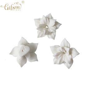 50 stks witte kleur plat bodem porselein keramische bloemen materiaal handgemaakte sieraden diy oorbellen voor bruiloft maken accessoires 240410