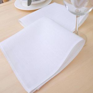 50 stuks witte effen wasbare stof polyester doek servetten voor bruiloft feest vakantie diner 16 x 16 inch