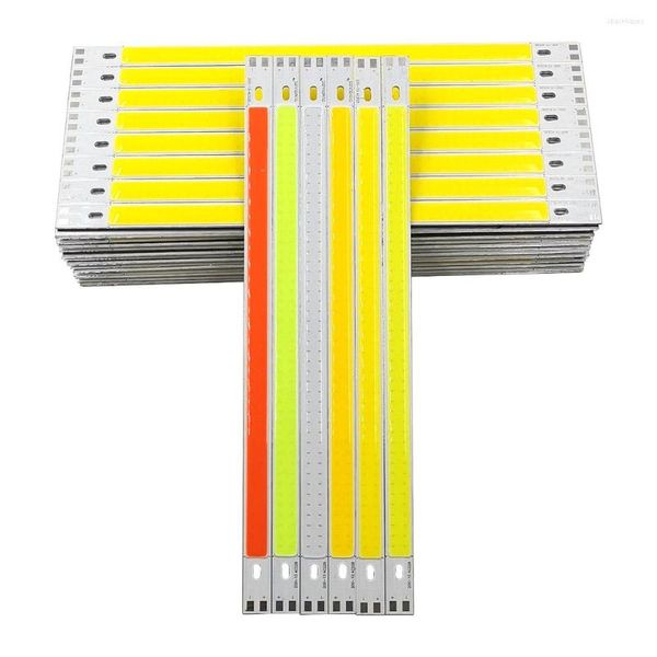 50 pcs En Gros 200x10mm COB Bande LED Bar Lumières 12 V 10 W 1000 W Lampe Vert Bleu Rouge Blanc Couleur 20 cm Puce Pour DIY LED