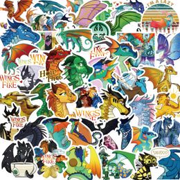 50 stks vleugels van vuur draak dieren cartoon sticker diy telefoon laptop bagage skateboard graffiti stickers leuk voor kinderen