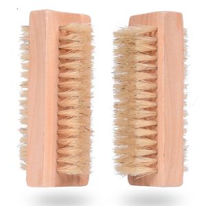 50 stks houten nagelborstel tweezijdige natuurlijke zwijnharen houten manicure nagel hand reinigingsborstels 10 cm beide zijden