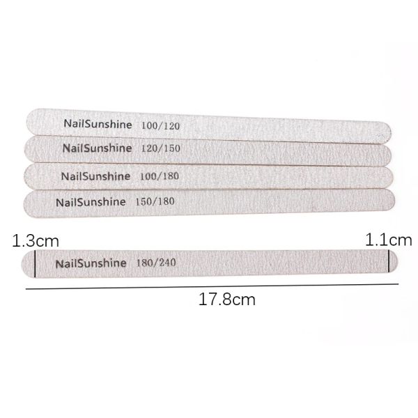 50pcs Files d'art nail droit en bois 100/120/180/240 Bumer de ponçage de sable Manucure de papier de verre épais 17.8 cm