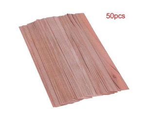 Mèches en bois pour bougies, 50 pièces, en cire de soja ou de palme, fournitures de fabrication de bougies, outil quotidien pour fête de famille, DIY, H09107705332