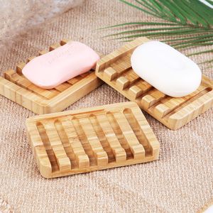 50Pcs Portasapone in legno Portasapone in bambù Portapiatti Rack Scatola Contenitore Vasca da bagno portatile Piatto a cascata Design per bagno