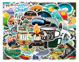 50 stks World Travel Outdoor Adventure Landmark Graffiti Stickers Pack voor telefoon Laptop Motorfiets Car Bagage Waterdichte stickers 7284374