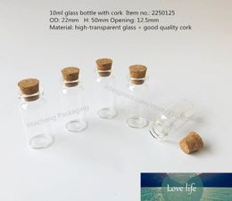 50 stks x 10 ml glazen potten cork stop ornamenten diy kleine goedkope mini containers bericht flesjes populaire mason jar decoratie fles