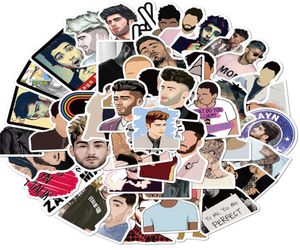 50pcs Zayn Malik Singer Autocollants DIY BROCHOTHER LUGGAGE NATTOP Moto Skateboard Casque Kids Toy Graffiti Stickers3155676