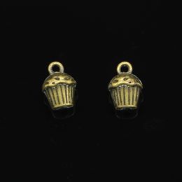 50 stcs zink legering charmes antieke bronzen vergulde 3D cupcake cake charmes voor sieraden maken diy handgemaakte hangers 13*10*8mm