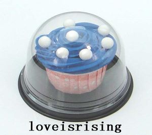 50pcs25sets Doorzichtige Plastic Cupcake Cake Dome Gunstdozen Container Bruiloft Decor Geschenkdozen Bruidstaart Dozen Benodigdheden6941196