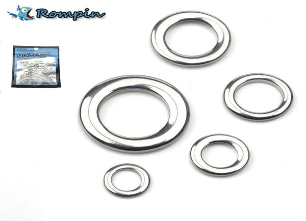 50pcsbag de pesca anillo sólido 304 acero inoxidable anillo dividido de acero dividido conector de tacos de tacos conector de servicio pesado anillo de jigging 7345179