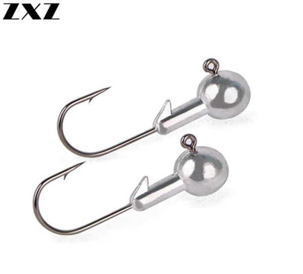 50pcsbox barbelé jigging plomb têtes de pêche à la tête de pêche kit jigs pour lere mouche de leurre