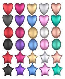 50pcslot 18inch Metal Chrome Foil Balloon Coeur Star Round Matte Frosted Hélium Ballons Anniversaire Mariage de mariage décor entier T5346022