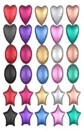 50pcslot 18inch Metal Chrome Foil Balloon Heart Star Round Matte Frosted Hélium Ballons Birthday Mariage Party Party Whole T1552151