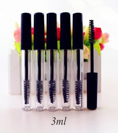 50pcslot 3 ml Mascara vide Mascara TUBE CECHE CRÈME VALLIQUID Échantillon de bouteille de cosmétique avec un capuchon noir intérieur à la fuite CX200722434837