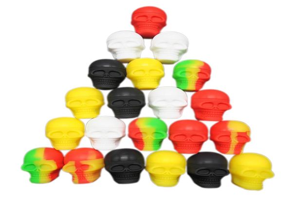 50pcslot 3ml conteneurs de crâne récipient en silicone de couleur assortie pour Dabs récipients en silicone de forme ronde cire pots en silicone Dab co3494445