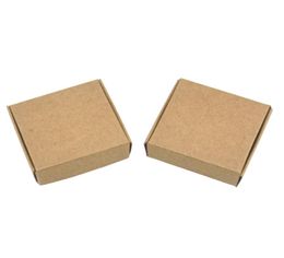 50pcslot 555515cm Small Natural Brown Kraft Paper Box Wedding Gift Bilan Emballage Boîte de fête Party