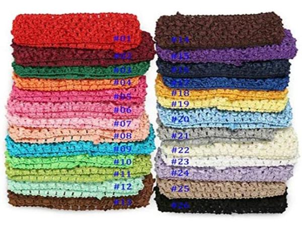 50pcslot Baby Girl039s Stretch Headbands Crochet Stretchy Hair Bands DIY Acessórios para Flor ou Arcos8111627