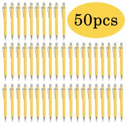 50 StuksLot Bamboe Pen Hout Balpen 10 Mm Tip Kantoor School Schrijven Briefpapier Zakelijke Handtekening Balpennen 240306