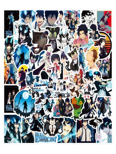 50PcsLot Bleu Exorciste Anime Autocollant Pack Pour Enfants Jouets Ordinateur Portable Bricolage Moto Skateboard Valise Étui De Téléphone Portable Autocollants De Voiture 7276032
