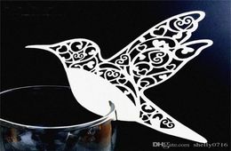 50 pcslot coloré décoratif colibris Table de mariage nom Place cartes vin verre fête décoration souhaitant Card6547366