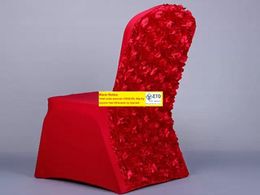 50pcslot Fashion Rose Satin Spandex Lycra Chair Cover for Weddings Banquet Folding Hotel Decoration
